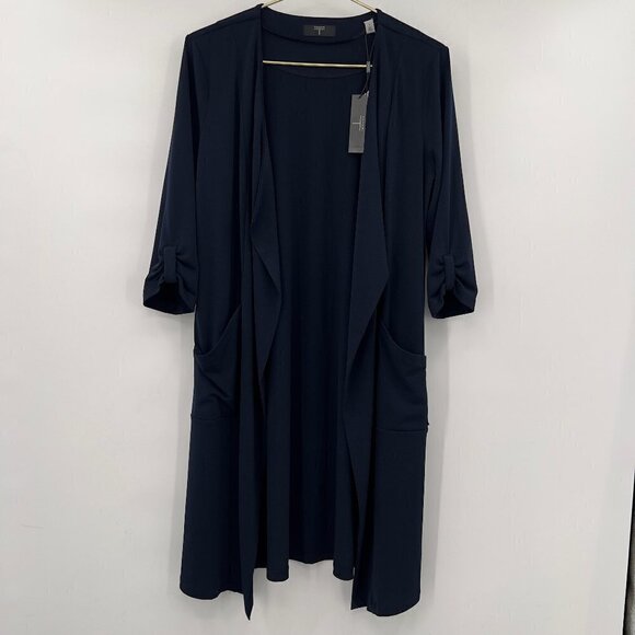 Tahari Navy Long Cardigan NWT - Picture 1 of 11